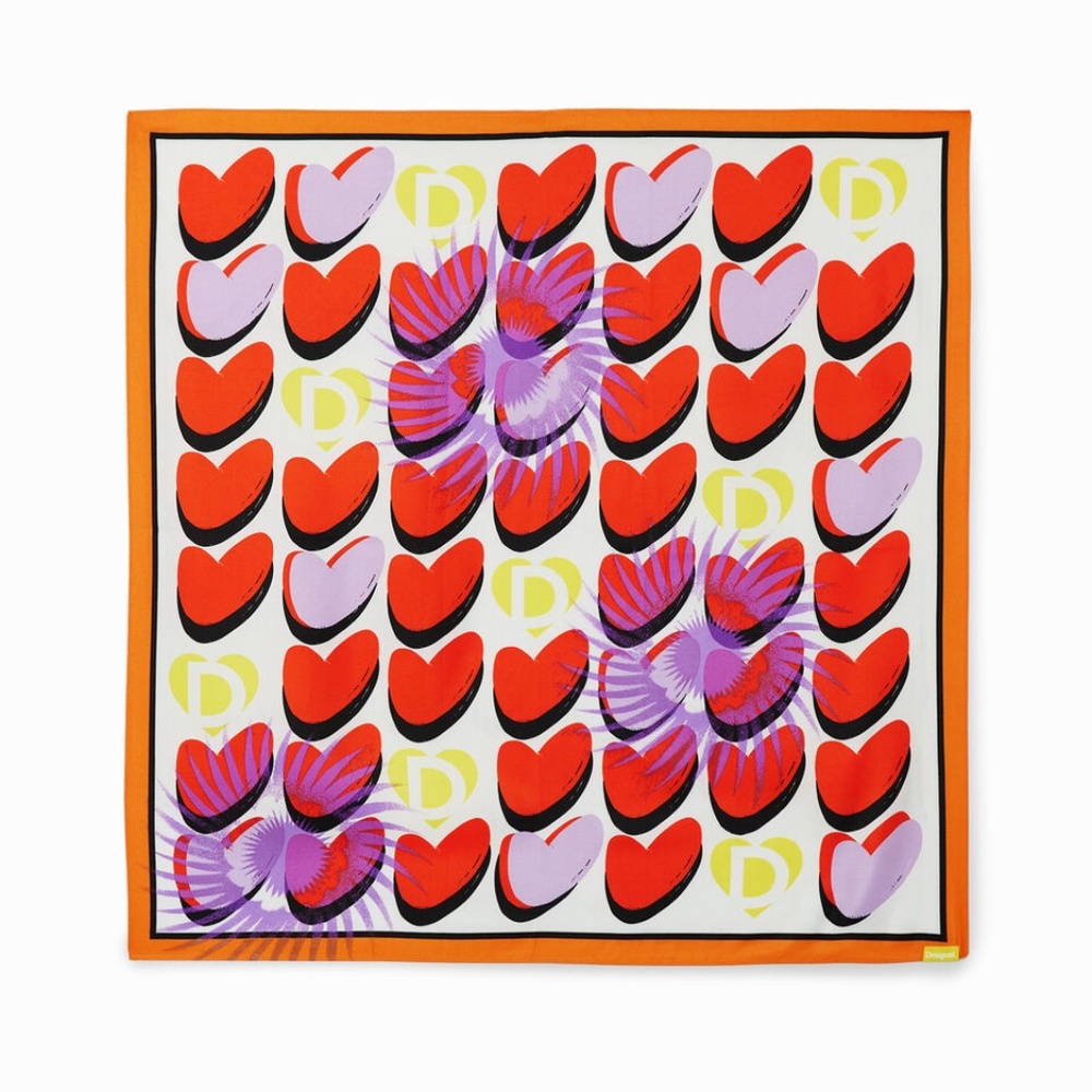 DESIGUAL HEART CARRÉ SCARF